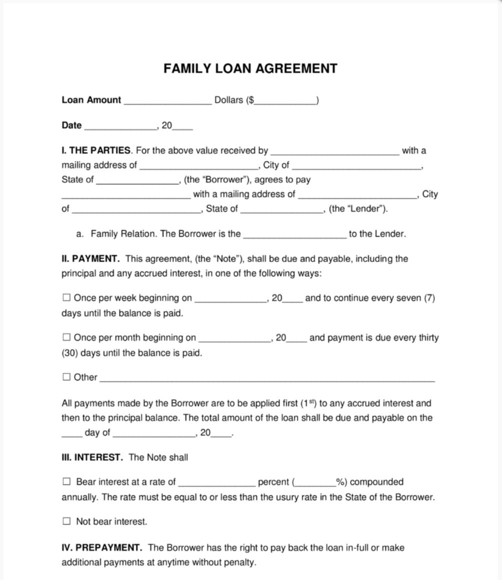 Setting Up A Loan Agreement Between Friends And Family Loanry